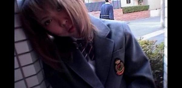  Cute asian schoolgirl sucking cock